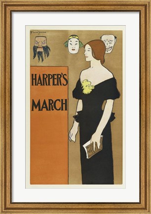 Framed Brooklyn Museum Poster for Harper&#39;s Magazine Edward Penfield Print