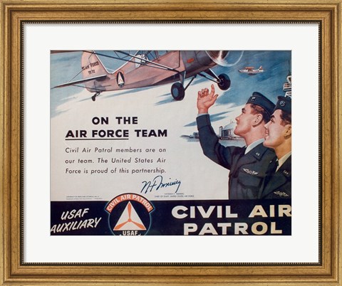 Framed CAP On the Air Force Team Poster Print