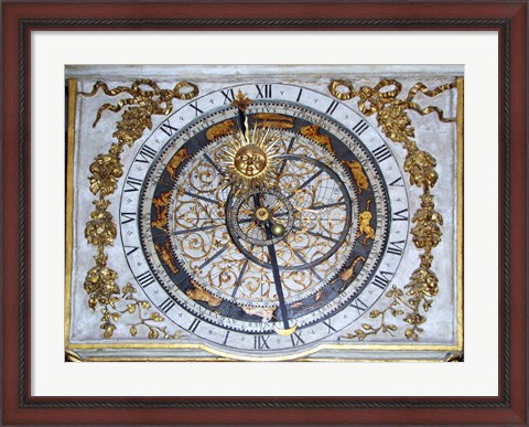 Framed Cathedrale Saint Jean Lyon Astronomical Clock Dial Print