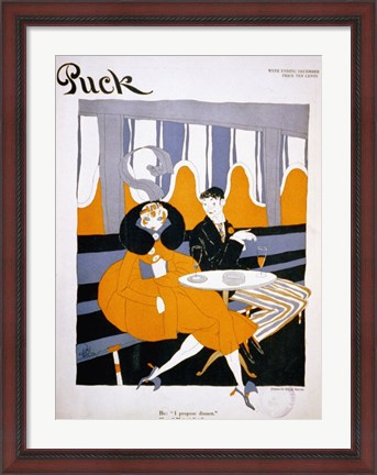 Framed I Propose Dinner Puck Magazine Cover 1916 Dec 9 Print