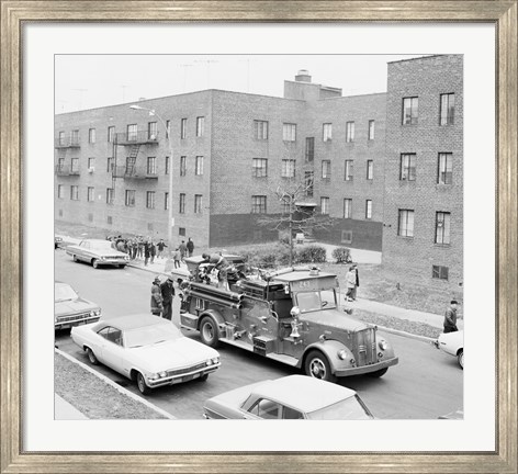 Framed USA, New York City, fire engine Print