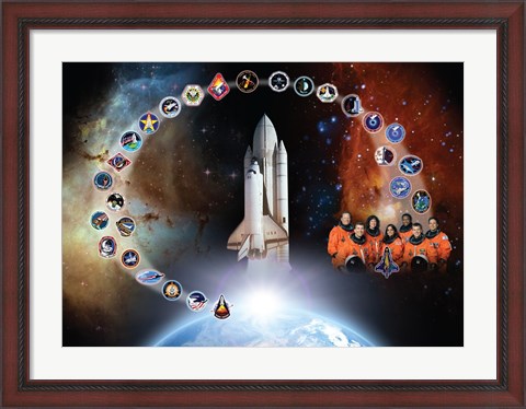 Framed Space Shuttle Columbia Tribute Poster Print