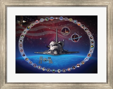 Framed Space Shuttle Discovery Tribute Poster Print