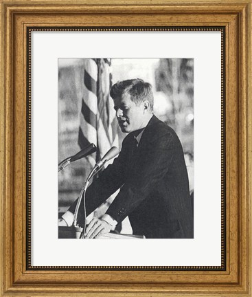 Framed JFK Visit Print