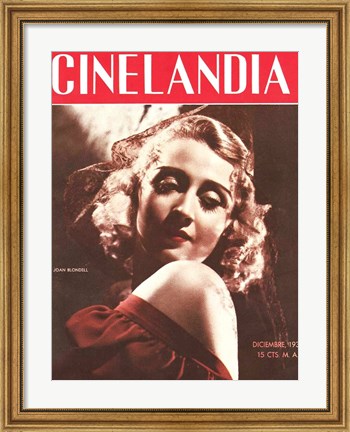 Framed Joan Blondell CINELANDIA Magazine Print