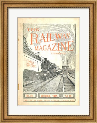 Framed Railway Magazine October 1901 Cover Print