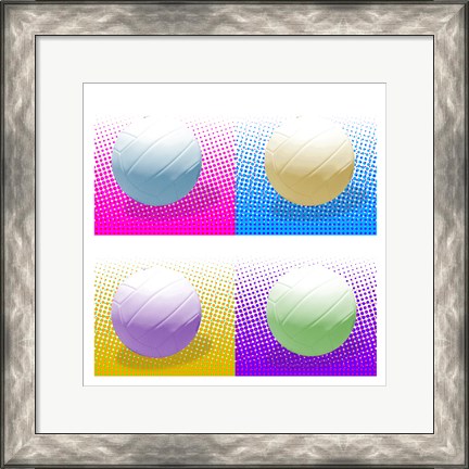 Framed Volleyball Pop Squares Print