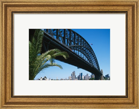 Framed Low angle view of a bridge, Sydney Harbor Bridge, Sydney, New South Wales, Australia Print