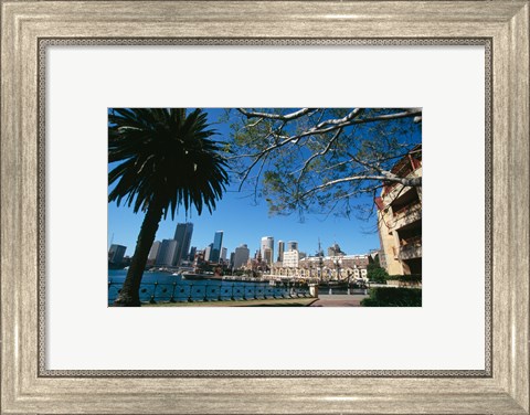 Framed Buildings on the waterfront, Sydney, New South Wales, Australia Print