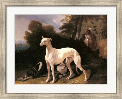 Framed Alfred Dedreux - A Greyhound In An Extensive Landscape Print