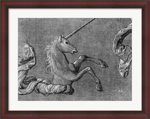 Framed Baldung Unicorn Study Print