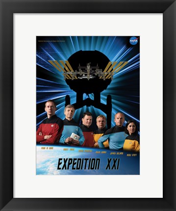 Framed Expedition 21 Star Trek Crew Poster Print