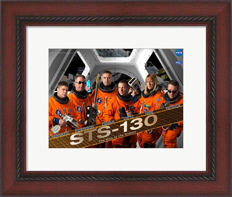 Framed STS130 Mission Poster Print