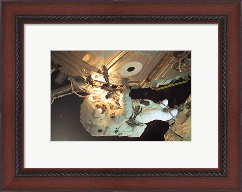 Framed Astronaut Sellers Working on ISS Print