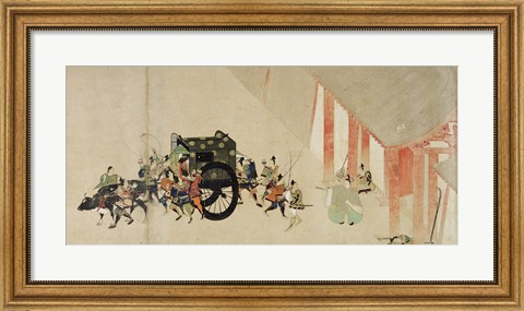 Framed Emperor Nijo escaping from the Imperial Palace to the Rokuhara mansi Print