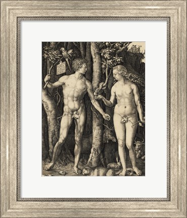 Framed Adam and Eve in the garden Print