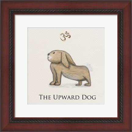 Framed Bunny Yoga,  Upward Dog Pose Print