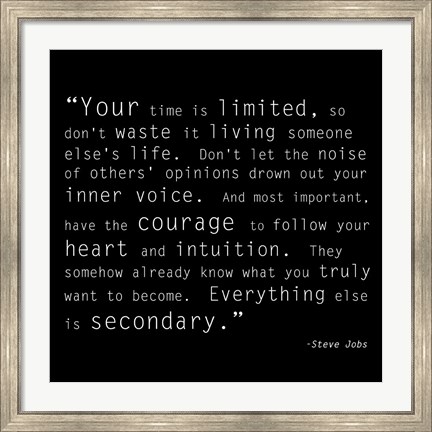 Framed Time Quote Print