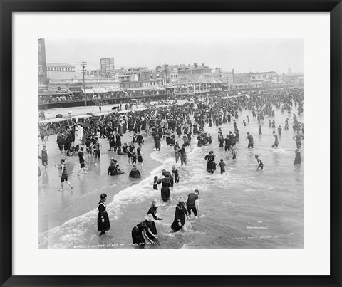 Framed Beach at Atlantic City Print