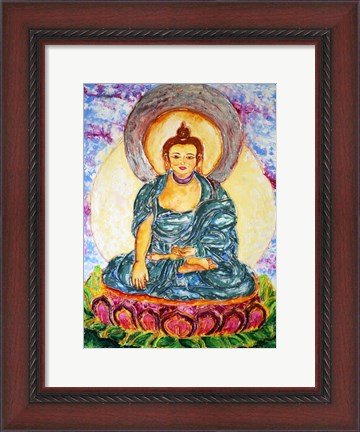 Framed Meditating On A Lotus Print