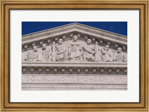 Framed Pedimental frieze on the U.S. Supreme Court building, Washington, D.C., USA Print