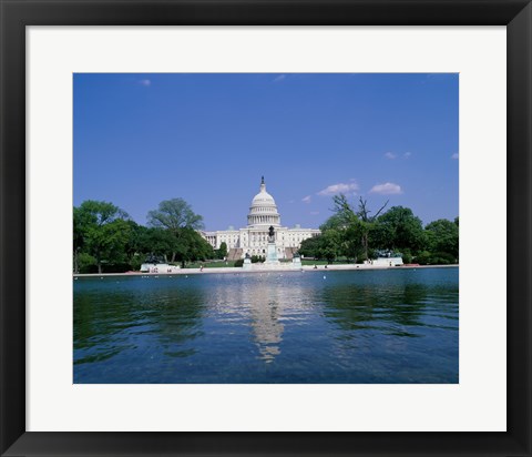 Framed Pond in front of the Capitol Building, Washington, D.C., USA Print