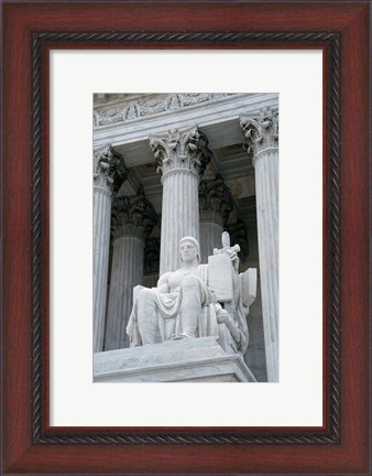 Framed Statue at a government building, US Supreme Court Building, Washington DC, USA Print