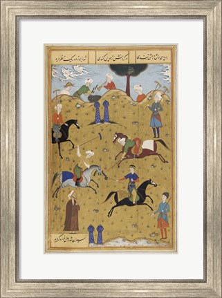 Framed Polo game from poem Guy Chawgan Print