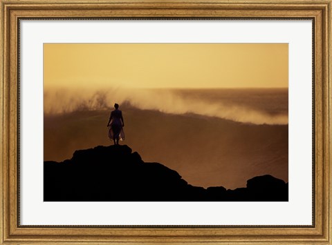 Framed Man on top of a Summit Print