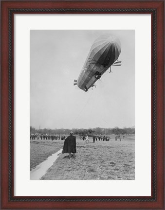 Framed Blimp, Zeppelin, In Flight Print