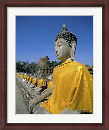 Framed Buddha statue at a temple, Wat Yai Chai Mongkol, Ayutthaya, Thailand Print