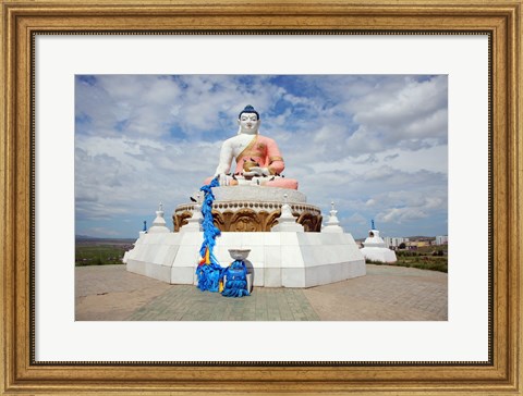 Framed Low angle view of a statue of Buddha, Darkhan, Mongolia Print