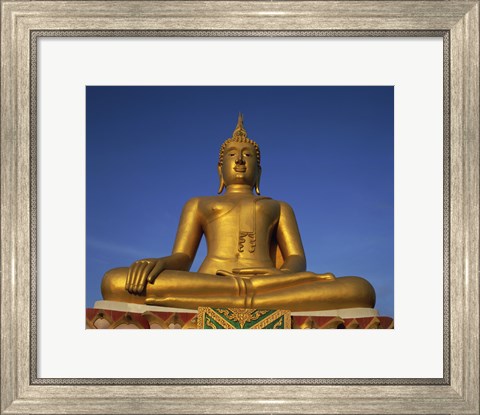 Framed Statue of Buddha, Wat Phra Yai, Ko Samui, Thailand Print