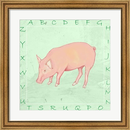 Framed Pig Alphabet Print