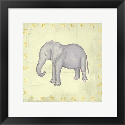 Framed Elephant Alphabet Print