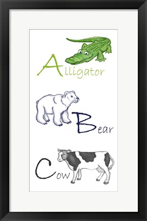 Framed ABC Animals Print