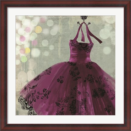 Framed Fuschia Dress I Print