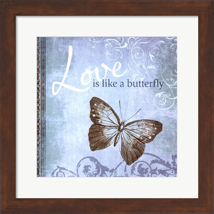 Framed Butterfly Notes IX Print