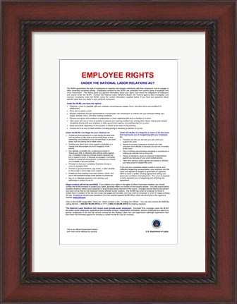 Framed Employee Rights Print