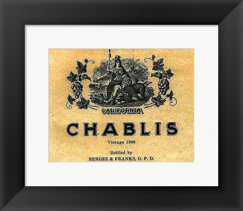 Framed Chablis Wine Label Print