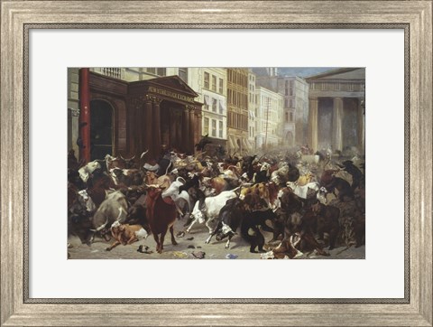 Framed Wall Street: Bulls &amp; Bears Print