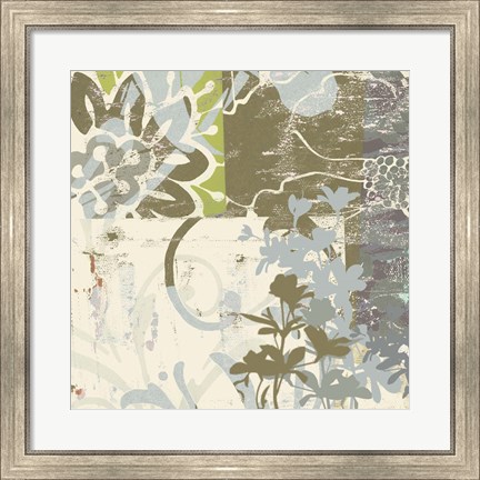 Framed Floral Swhirls IV Print