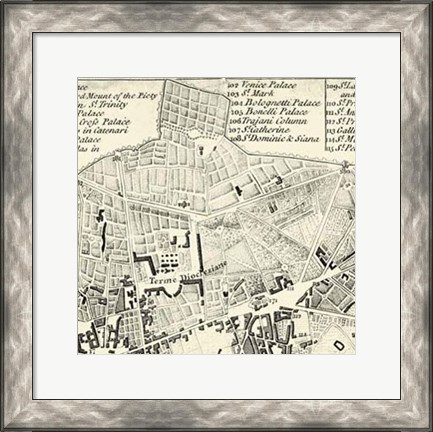 Framed City of Rome Grid II Print