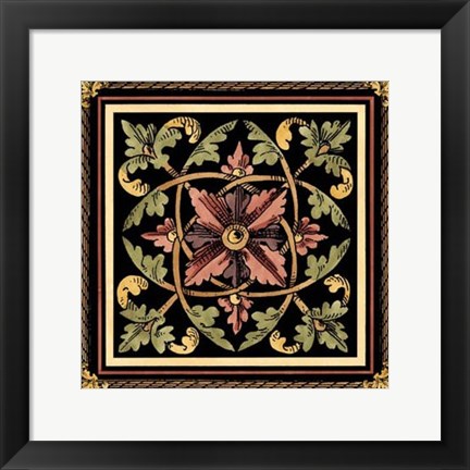 Framed Decorative Tile Design III Print