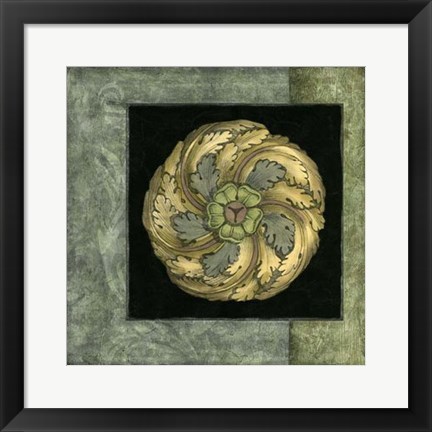 Framed Rosette Inset I Print