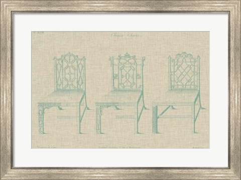 Framed Chinese Chippendale Chairs II Print