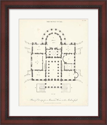 Framed Plan for a Mansion Print