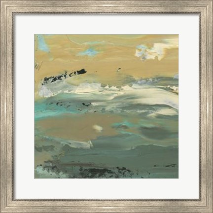 Framed Green Water&#39;s Edge I Print