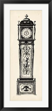 Framed Antique Grandfather Clock I Print