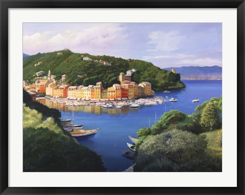 Framed Vista dal monte di Portofino Print